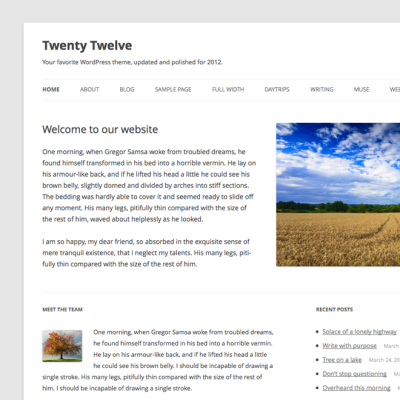 Twenty Twelve WordPress Theme